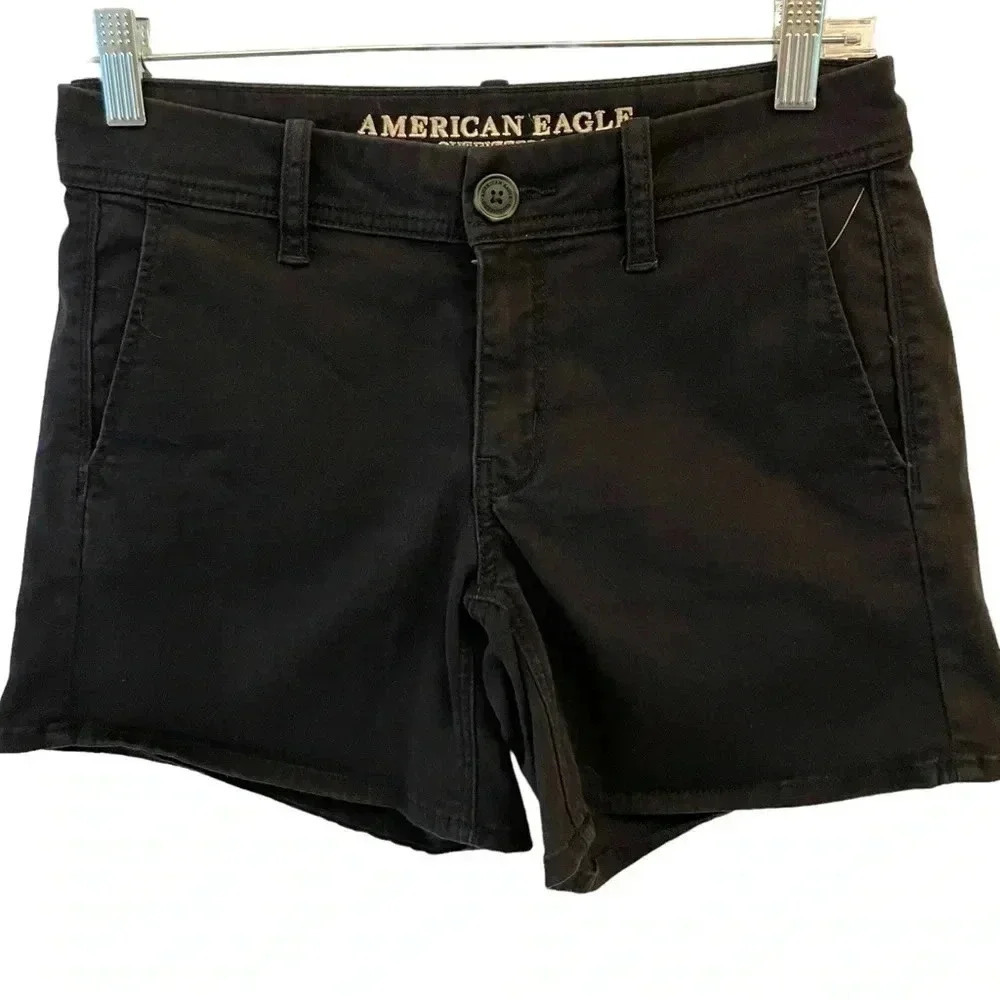 American Eagle Super Stretch X Black Shorts Midi